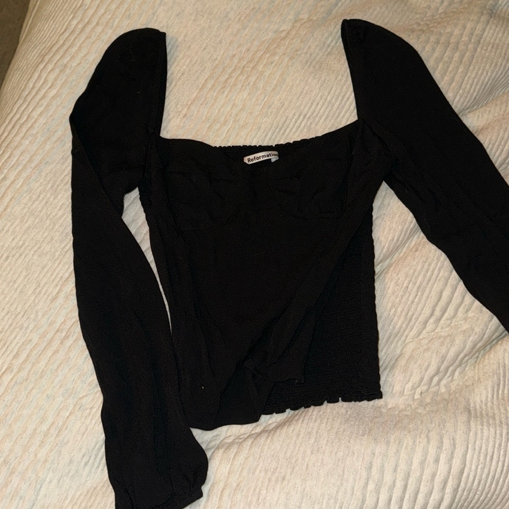 Black reformation bustier long sleeve